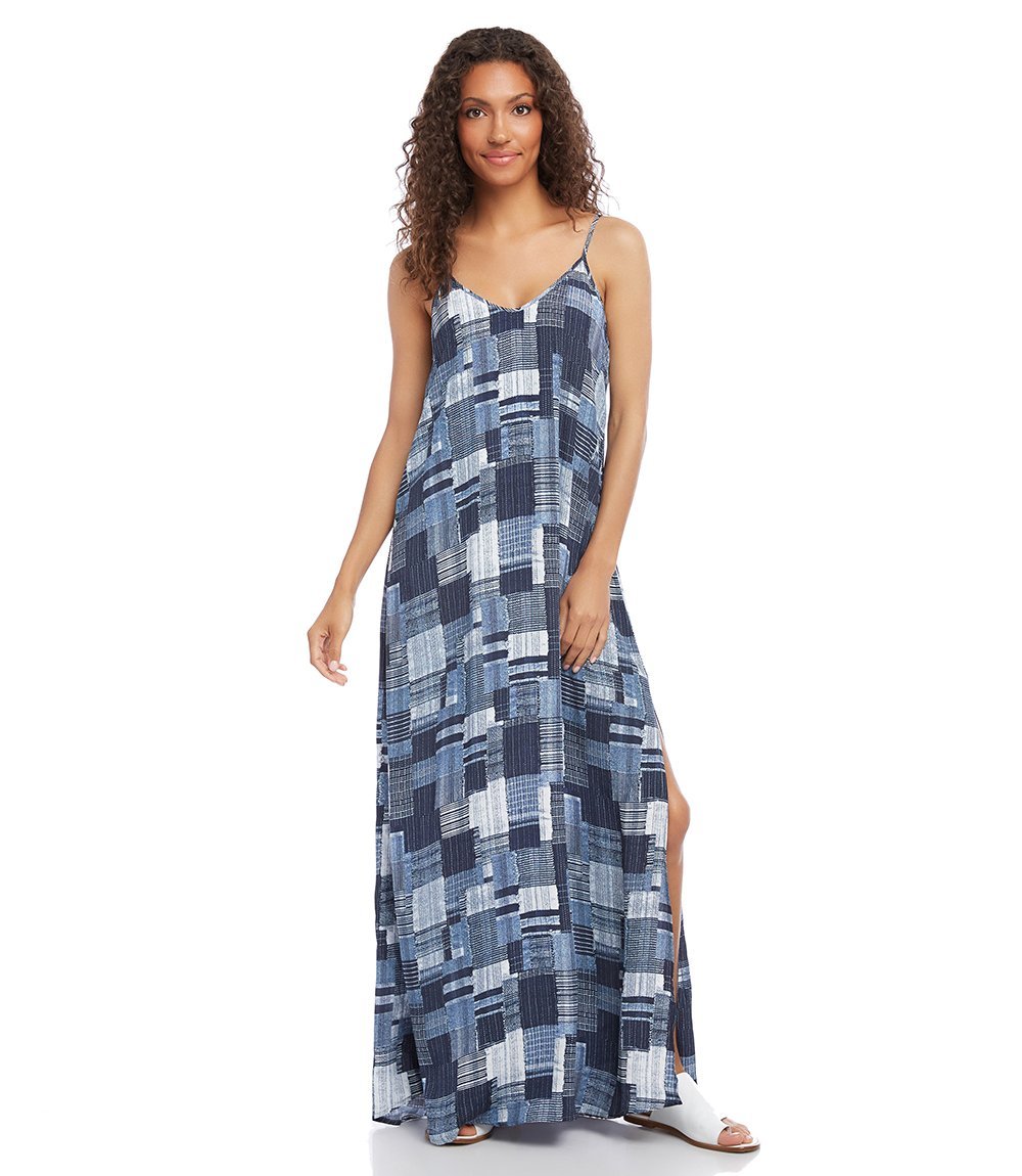 Karen Kane Women's Double V Maxi Dress -Blue Size X-Small