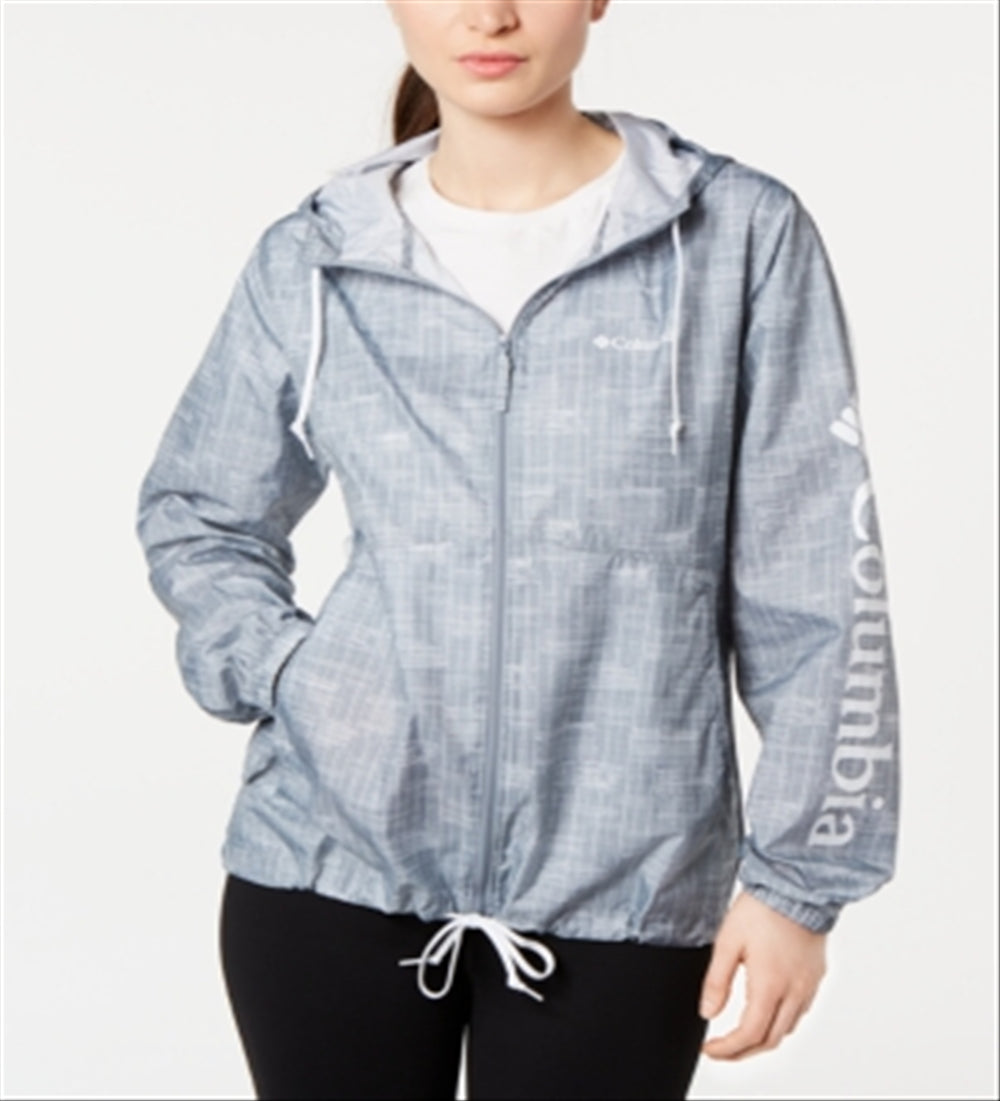 Columbia Women's Flash Forward Printed Windbreaker Gray Size Large
