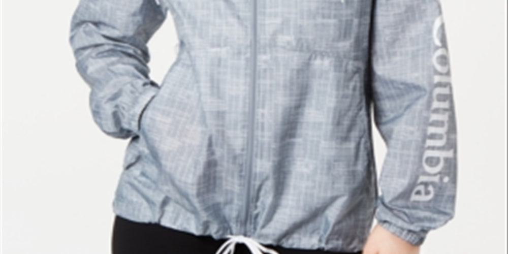 Columbia Women's Flash Forward Printed Windbreaker Gray Size Large