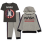 Jem Toddler Boy's 3 Pc Nasa Hoodie T-Shirt & Joggers Set Gray Size 2
