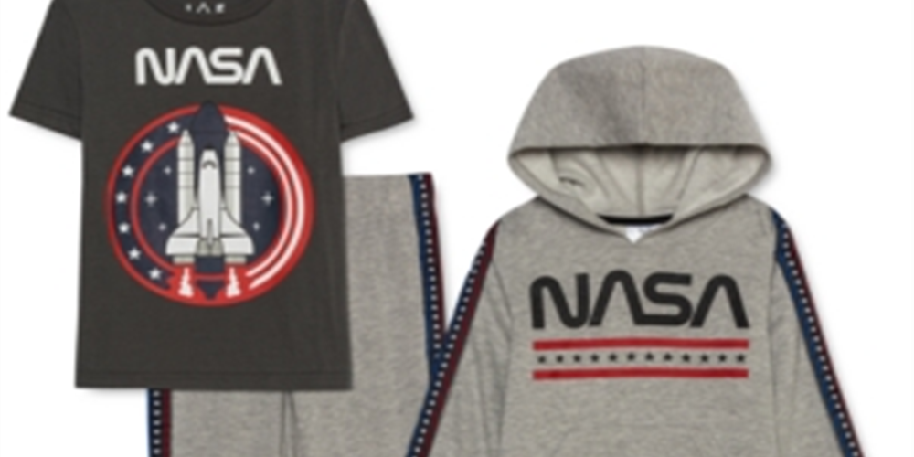 Jem Toddler Boy's 3 Pc Nasa Hoodie T-Shirt & Joggers Set Gray Size 2