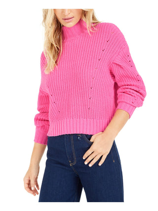Bar III Women's Long Sleeve Turtle Neck Sweater Pink Size XX-Large