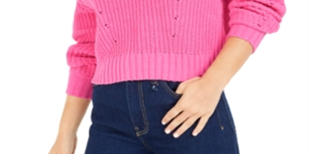 Bar III Women's Long Sleeve Turtle Neck Sweater Pink Size XX-Large
