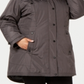 Madden Girl Women's Faux Fur Pocketed Hooded Zippered Parka Winter Jacket Coat Gray Size 1X