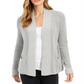 Charter Club Women's Cotton Cropped Cardigan Silver Tin Size Petite XL