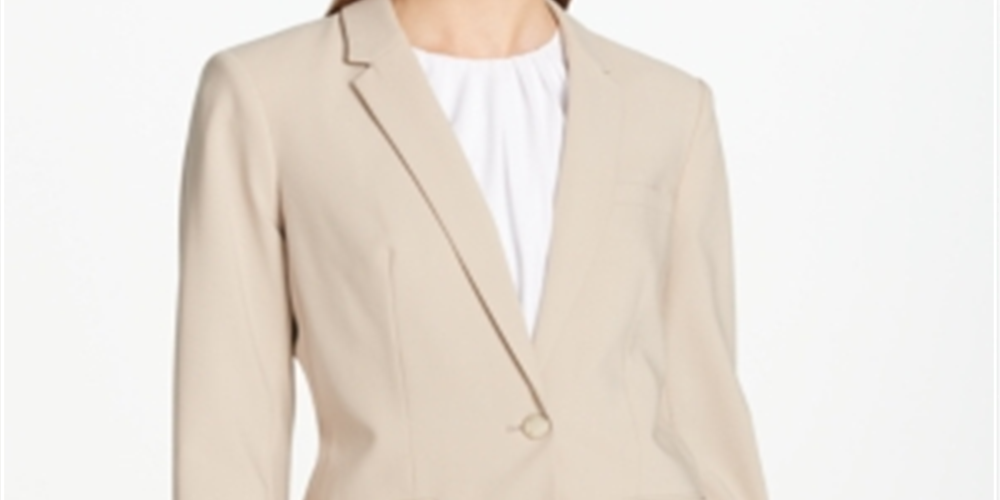 Calvin Klein Women's One Button Blazer Brown Size 12