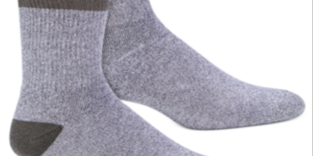 Timberland Men's Men's Marled Striped 2 Pack Boot Socks Gray Size  7-12