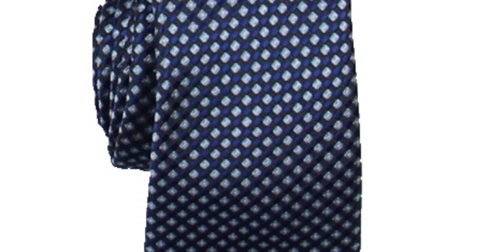 Perry Ellis Men's Morgan Neat Business Professional Neck Tie Blue Size Regular