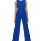 Tommy Hilfiger Women's Crepe Belted Jumpsuit Blue Size 4