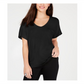 Hippoe Rose Women's Pocket at Front Short Sleeve V Neck T-Shirt Juniors Black Size S