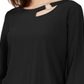Alfani Women's Cut Out Blouse Black Size Petite Medium