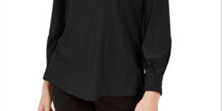 Alfani Women's Cut Out Blouse Black Size Petite Medium