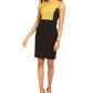 Kasper Women's Color Block Sleeveless V Neck Above the Knee Wear to Work Sheath Dress s Black Size 10 Petite