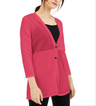 Alfani Women's Ottoman Cardigan Pink Size Petite Medium