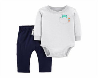 Carter's Boy's 2 Pc Bodysuit Set Baby Blue Size 9MOS