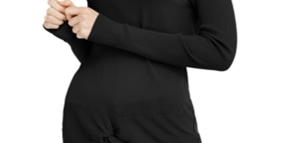 INC International Concepts Women's Twisted Sweater Black Size X-Small