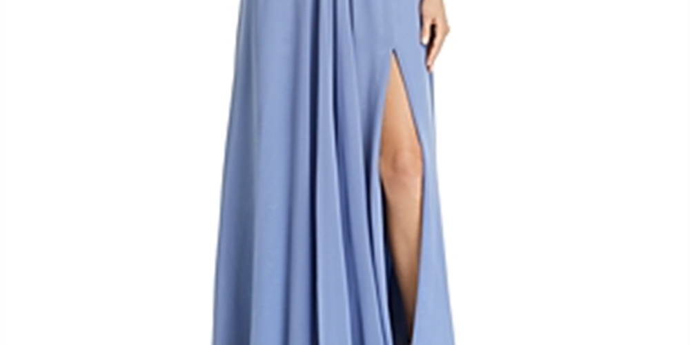 Aqua Women's Lace up Chiffon Gown Blue Size 8