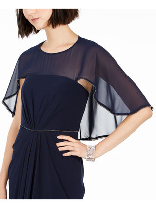 Adrianna Papell Women's  Embellished Ruched Formal Dress Blue Size 8