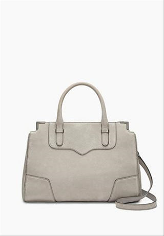Rebecca Women's Amorous Nubuck Satchel Bag Gray Size Regular