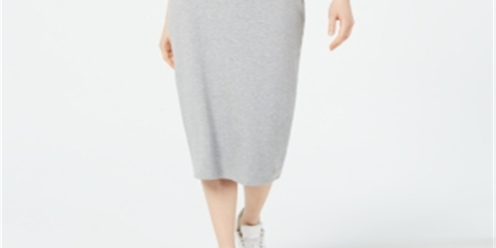 Superdry Women's Alex Logo Print MIDI Dress Gray Size 12