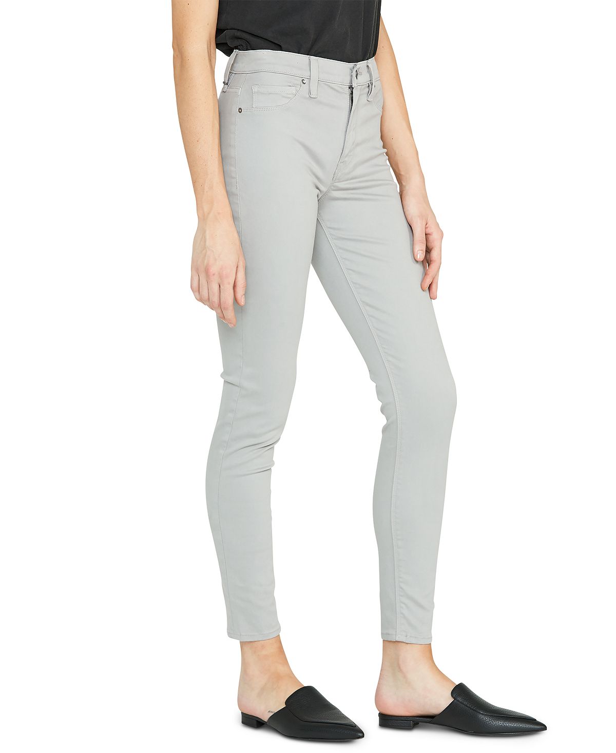 Hudson Women's Nico Mid Rise Super Skinny Stretch Jeans Gray Size 26