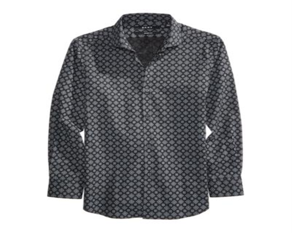 DKNY Big Boy's Mosaic Print Shirt Black/Grey Size 10
