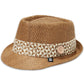 B Block Headwear Men's Straw Fedora Brown Size Regular