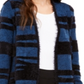 Alfani Women's Eyelash Knit Long CardiganT eal/Black Size Petite L