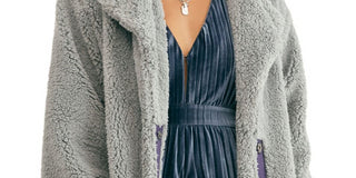 Free People Women's Zip up Jacket Blue Size Large