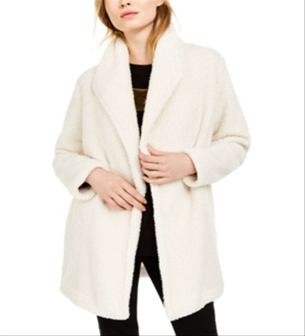 Calvin Klein Women's Fleece Flyaway Jacket White Size Small