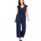 Charter Club Women's Flutter Sleeve Jumpsuit Blue Size 14
