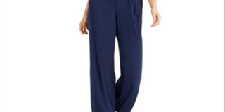 Charter Club Women's Flutter Sleeve Jumpsuit Blue Size 14