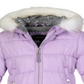 Weathertamer Little Girl's Faux Fur Trim & Hat Hooded Puffer Jacket Purple Size 5/6