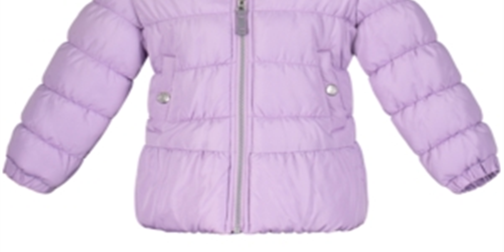 Weathertamer Little Girl's Faux Fur Trim & Hat Hooded Puffer Jacket Purple Size 5/6