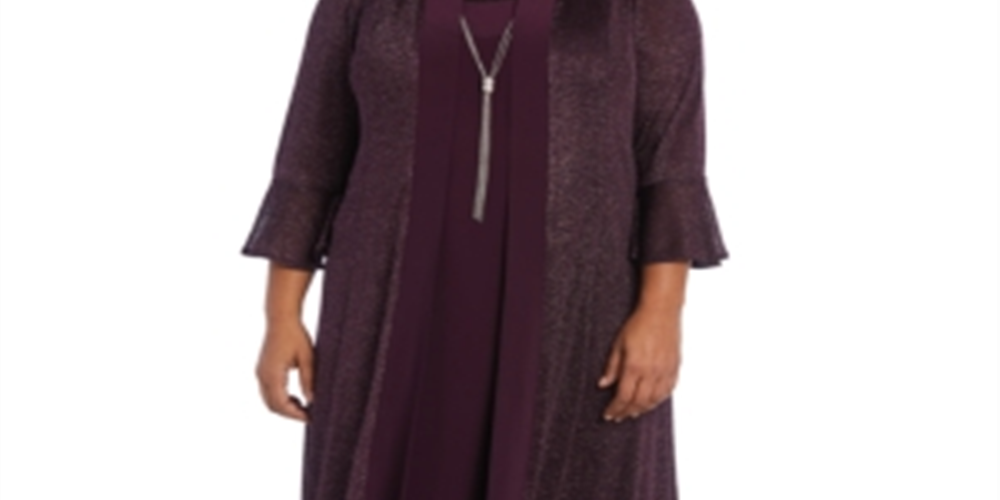 R & M Richards Women's Necklace Dress & Sparkle Jacket Black Size 0