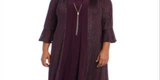 R & M Richards Women's Necklace Dress & Sparkle Jacket Black Size 0