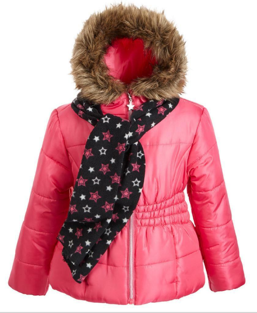 S Rothschild & Co Little Girl's Hooded Jacket with Scarf Pink Size 5/6