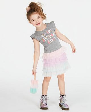 Epic Threads Toddler Girl's Birthday Tulle Dress Gray Size 4T