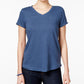 Style & Co Women's V Neck Pocket T-Shirt Blue Size M
