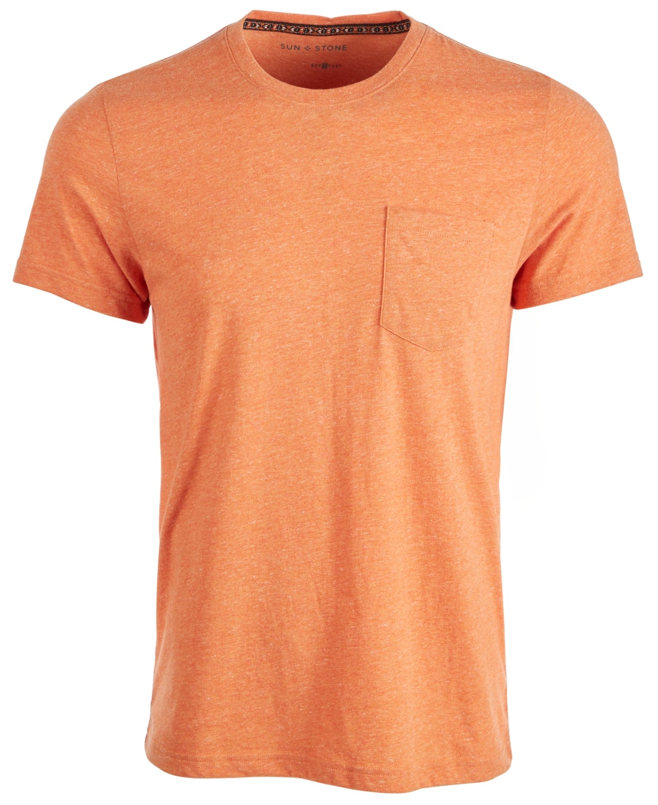Sun + Stone Men's Dakota Pocket short sleeve crewneck T Shirt Orange Size XL