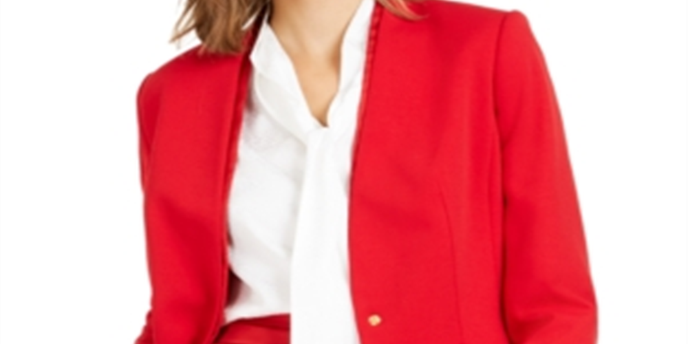 Calvin Klein Women's Single Button Blazer Red Size 2
