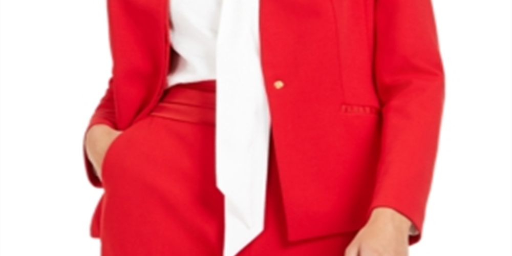 Calvin Klein Women's Single Button Blazer Red Size 2