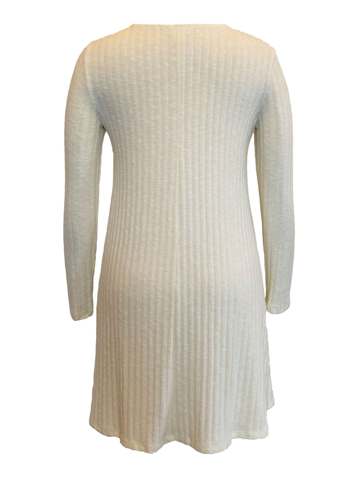 Style & Co Women's Long Sleeve Scoop Neck Above the Knee Wear to Work Shift Dress White Size Medium