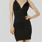 Emerald Sundae Women's Spaghetti Strap V Neck Short Sheath Dress Black Size Large