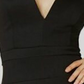Emerald Sundae Women's Spaghetti Strap V Neck Short Sheath Dress Black Size Large