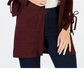 Charter Club Women's Petite Tie-Cuff Cardigan  Wine Size Petite S