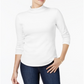 Charter Club Women's Cotton Mock Neck Top White Size X-Small