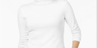 Charter Club Women's Cotton Mock Neck Top White Size X-Small
