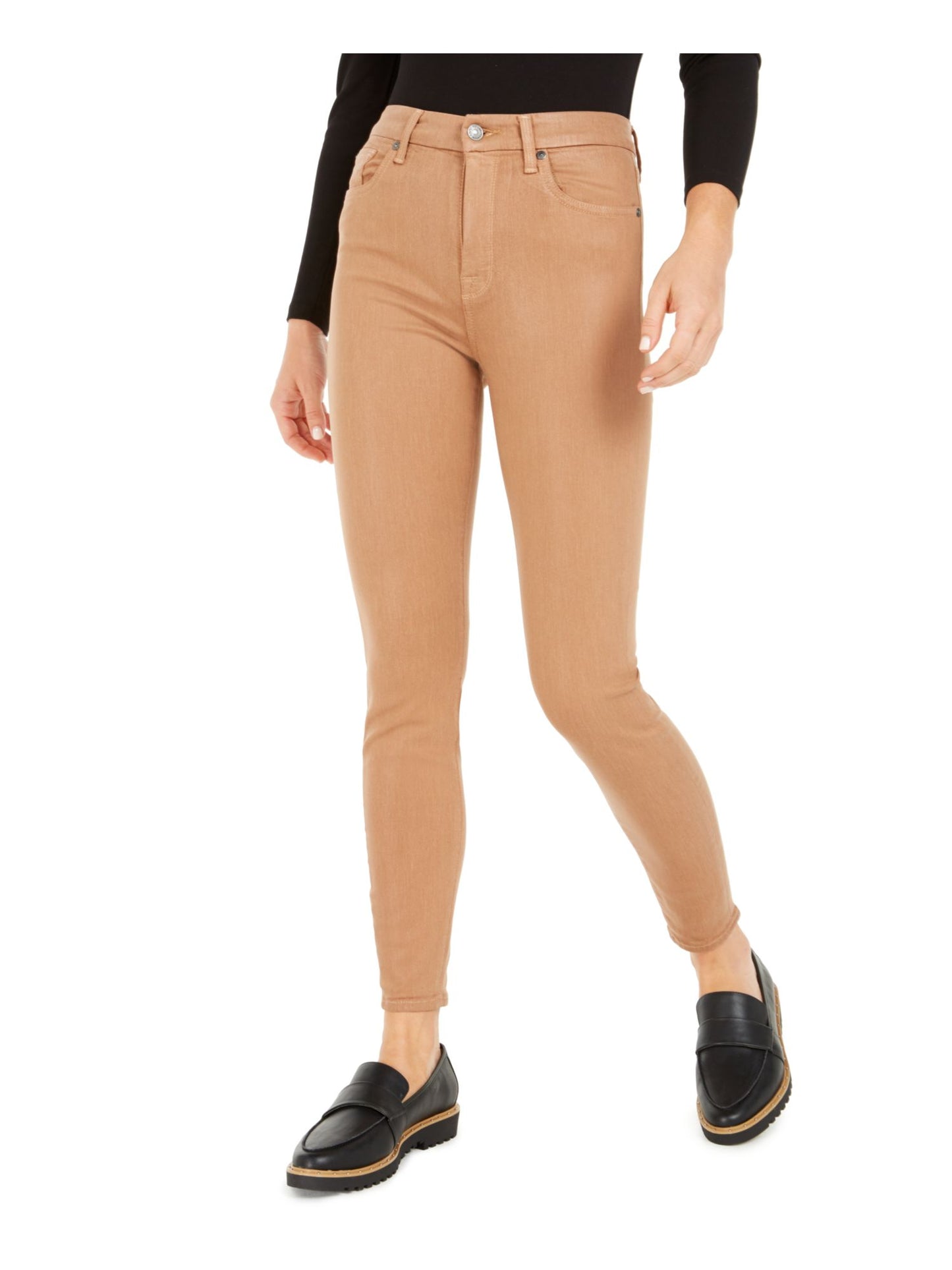 7 for All Mankind Women's Faux Leather Skinny Pants Brown Size 31