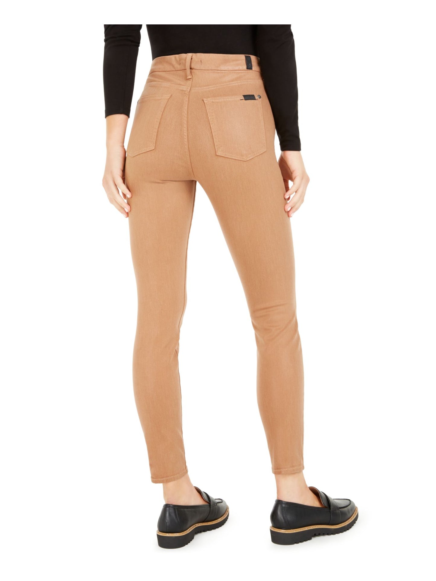 7 for All Mankind Women's Faux Leather Skinny Pants Brown Size 31